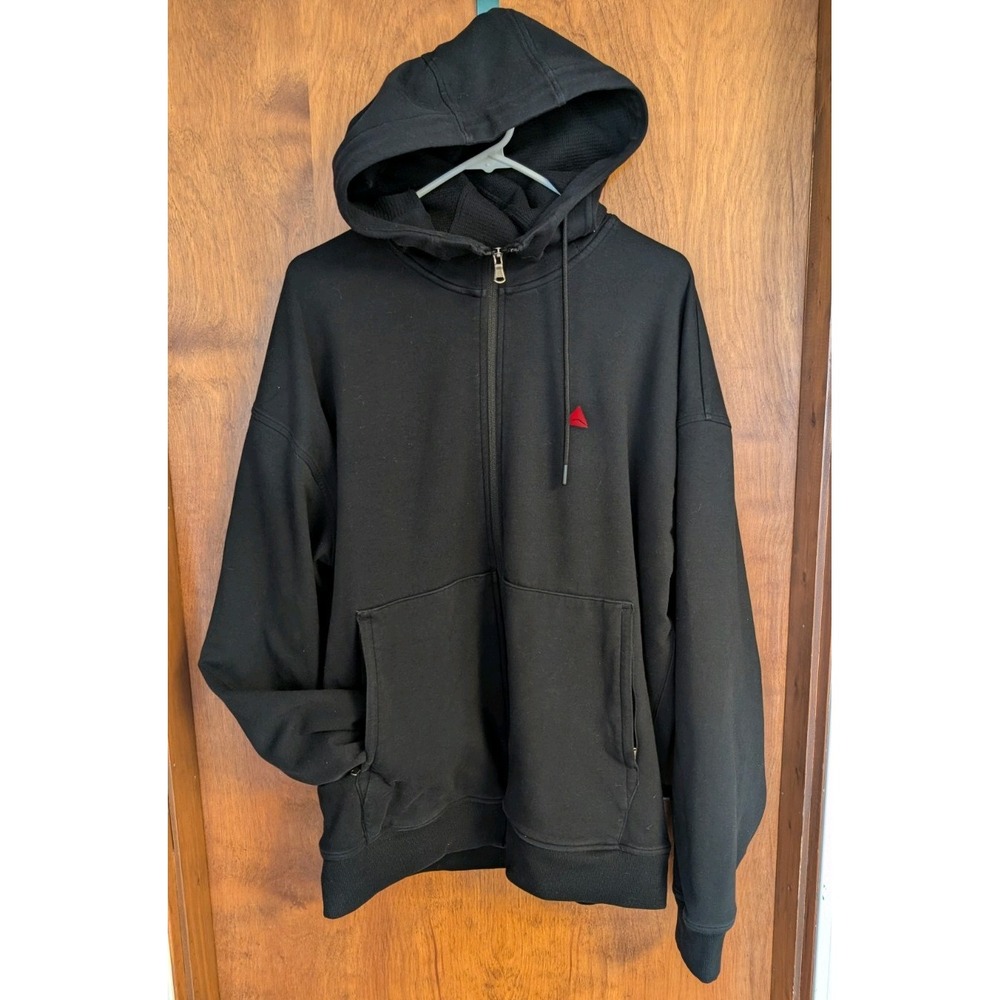 Delta AirLines Mens XL Zip Up Hoodie GPS Apparel Black Heavy Duty Excellent